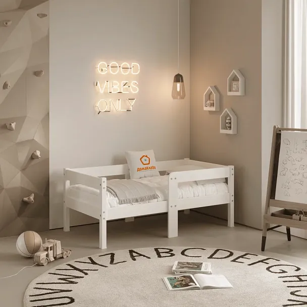 Кровать Легос компакт 700х1400, цвет белый, без ящиков - Вид 7