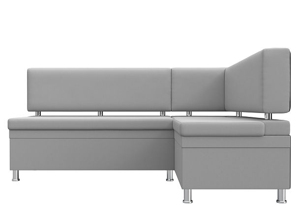 Кухонный уголок Стайл правый (полностью экокожа белая) - Вид 2
