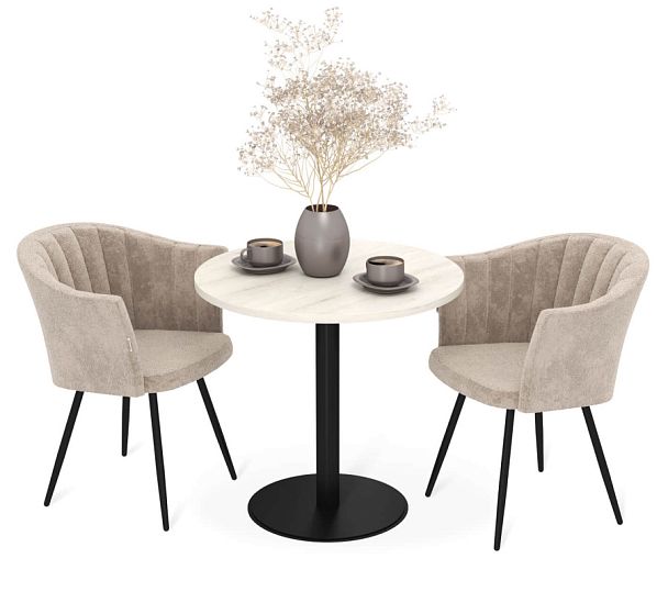 Обеденная группа Sheffilton SHT-DS316 дуб беленый/черный муар/милк - Вид 1