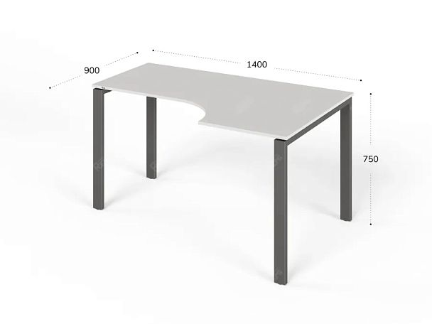 ЛАЙТ / LIGHT RLG016-12x9R Угловой стол 140x90x75 Белый - Вид 2