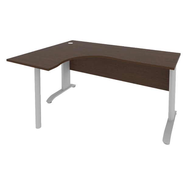 Riva Metal-L Стол криволинейный левый ПЛ.СА-4 (L) Венге/Тёмно-серый металл 1600*1200*750 - Вид 1