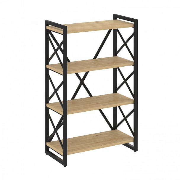 Стеллаж на опорах "Loft" VR.L-MST.O-4.8 тиквуд светлый/черный - Вид 1