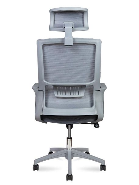 Кресло офисное / Max Grey / серый пластик / серая сетка / серая ткань - Вид 5