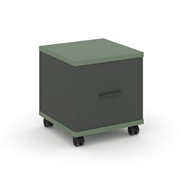 Concept Тумба мобильная 1 распаш. фасад CN.TUM-007 A Кобо/Антрацит/Металл Антрацит 420*420*448 - Фото предпросмотра