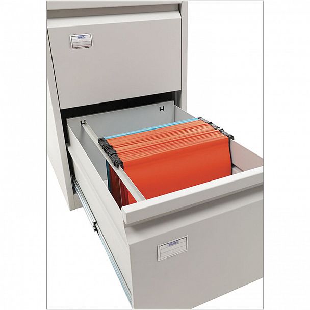 Шкаф картотечный ПРАКТИК "AFC-02", 713х467х630 мм, 2 ящика, для 110 подвесных папок, формат папок Foolscap или A4 (БЕЗ ПАПОК) - Вид 4