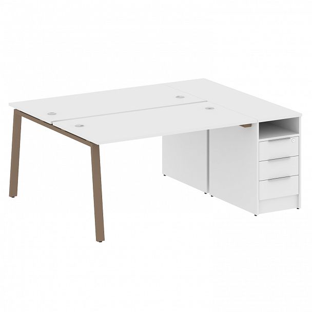 Рабочая станция "Metal System" БА.РС-СТП-2.3 белый/мокко - Вид 1