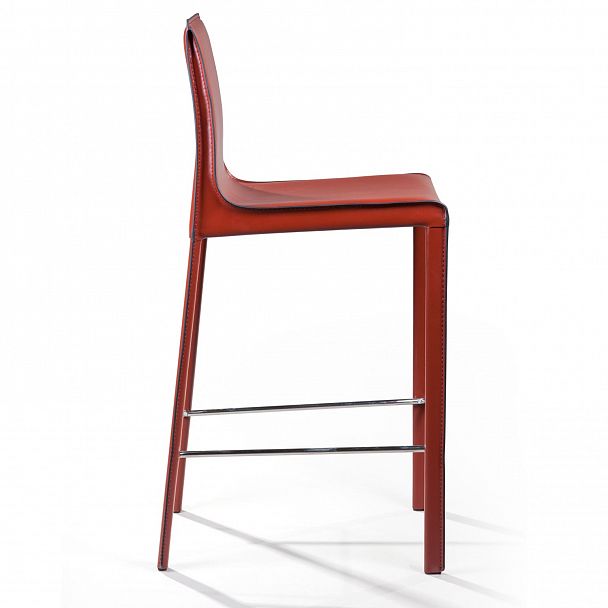 Стул полубарный Barrie, кожа ретро-красный - Вид 4