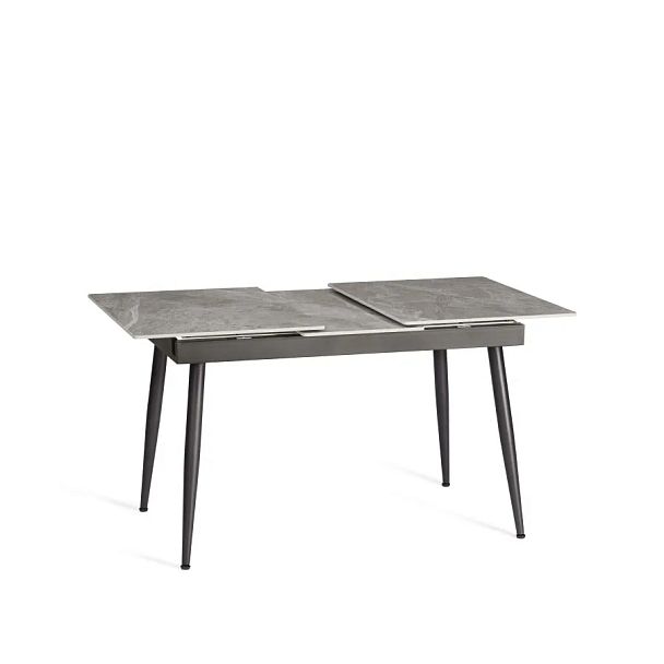 Стол обеденный Балморал/Balmoral 120-160x80x75см, столешница керамика (глянцевая)/опоры металл, серый/чёрный - Вид 5