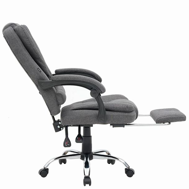 Кресло офисное CROMEX "Chill MS-005", с функцией вибромассажа, подножка, ткань, серое, 532959 - Вид 10