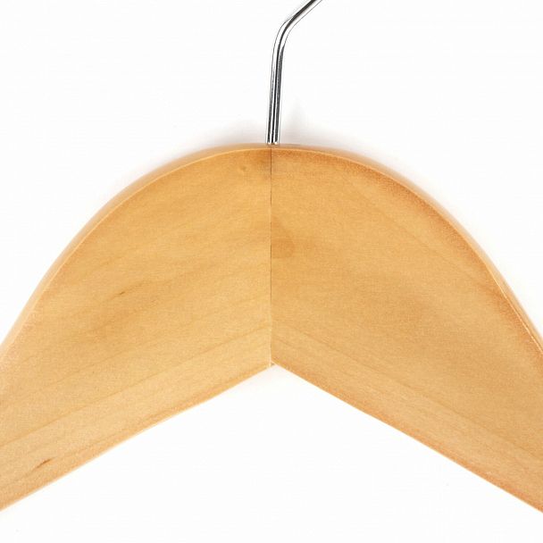 Вешалки-плечики, размер 48-50, КОМПЛЕКТ 5 шт., деревянная, перекладина, цвет сосна, ЛЮБАША Эконом, 604895 - Вид 7