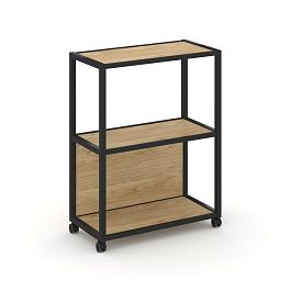 Shelf Mobile Стеллаж 3 уровня 1 секция VR.LT-STK-302.10 Тиквуд Светлый/Металл Черный 1000*400*1046 - Фото предпросмотра