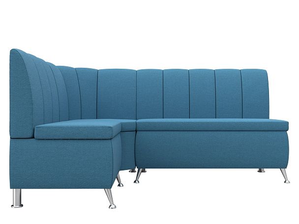 Диван кухонный угловой Кантри левый угол Рогожка голубой - Вид 2