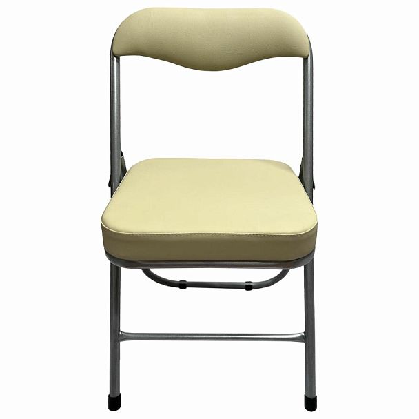 Стул складной для дома и офиса РС04К комфорт, серебристый каркас, кожзам бежевый - Вид 4