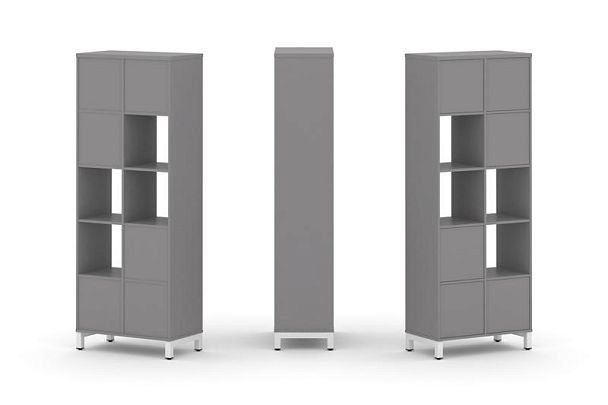 Стайл Проджект Набор стеллажа одностороннего, 5 ярусов SN.NS-521 Серый Пепел/Металл Белый 754*400*19 - Вид 1