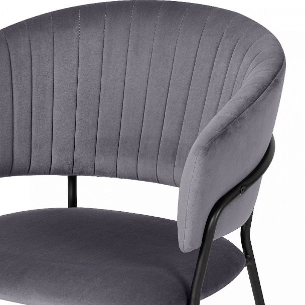 Комплект кухонных стульев Даксон серый велюр/черный, 4 шт. - Вид 6