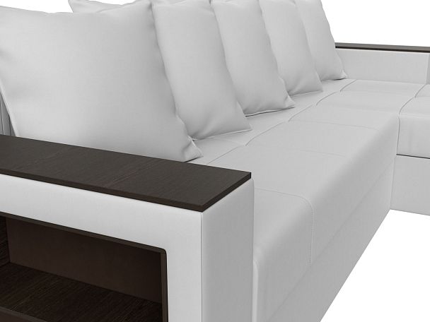 Диван угловой Дубай Лайт угол правый (полностью экокожа белая) - Вид 4