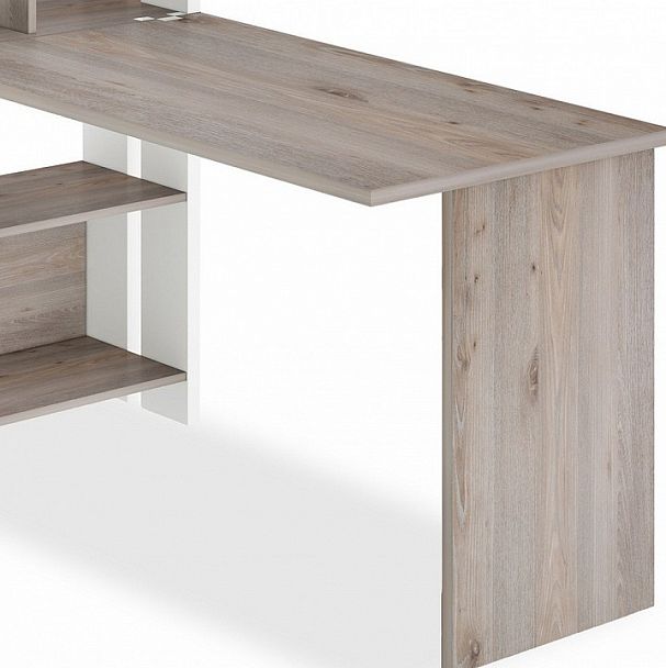 Стол компьютерный Домино Лайт СТЛ-ОВХ+С120Прям без тумбы Белый/Нельсон - Вид 2