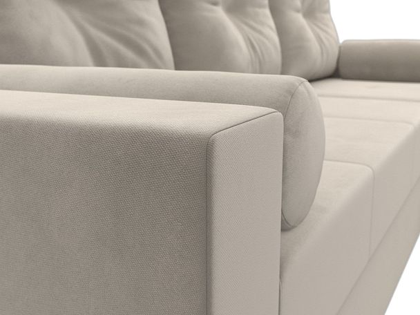 Диван угловой Верона Лайт угол правый (полностью микровельвет бежевый) - Вид 4