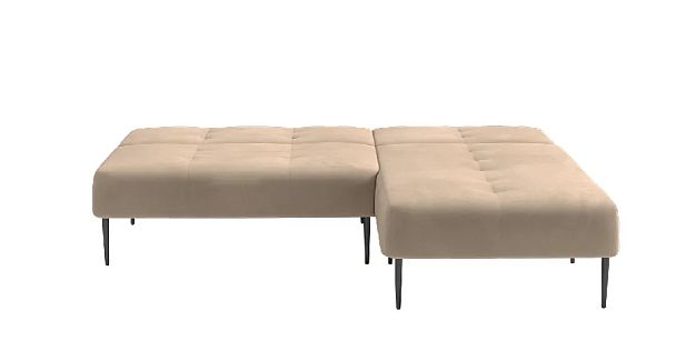 Monaco диван-кровать с шезлонгом, без подлокотников, бархат бежевый 5 - Вид 5