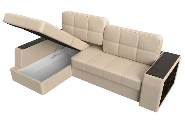 Угловой диван Брюссель левый (полностью экокожа бежевая) - Вид 7