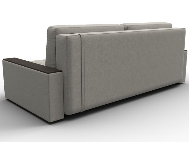 Диван прямой с декором Лига-096 НПБ Рогожка;Экокожа бежевый - Вид 5