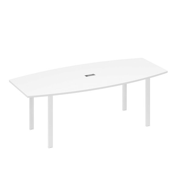 Стол 220 для переговоров фигурный на металлокаркасе UNO A4 А4 Б1 114 БП белый премиум / металлокаркас белый - Вид 1