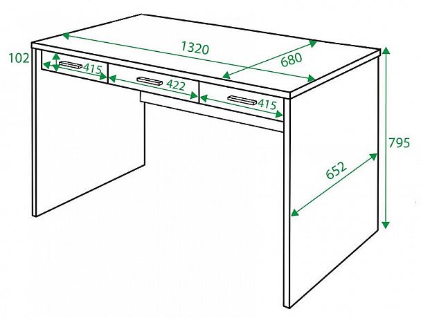 Стол письменный Домино СП-82С Белый/Шамони - Вид 2