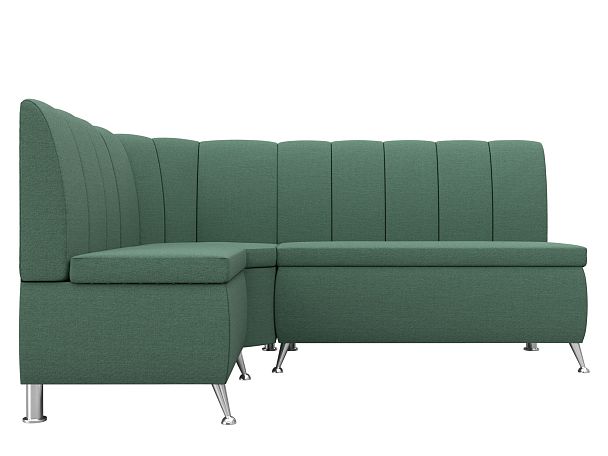 Диван кухонный угловой Кантри левый угол Рогожка зеленый - Вид 2