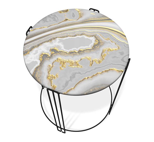 Столик журнальный Sheffilton SHT-CT53 золотистый пепел/черный муар - Вид 3