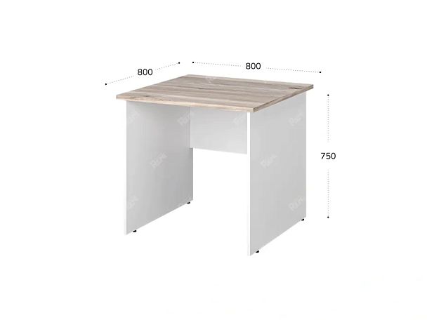 TANDEM RTD030-80-MA Стол квадратный ун-й 800х800х750 Дуб Маувелла/Белый - Вид 2