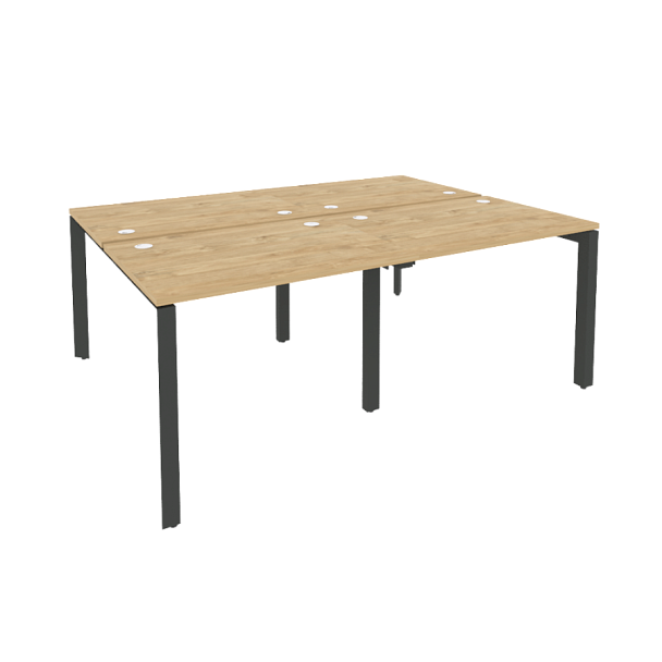 Onix Рабочая станция на П-образном м/к O.MP-D.RS-4.1.7 Тиквуд светлый/Антрацит металл 1960*1475*750 - Вид 1