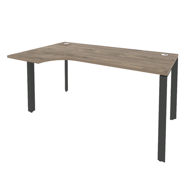 Onix Стол эргономичный левый на П-образном м/к O.MP-SA-1 (L) Тиквуд темный/Антрацит металл 1580*980*750 (720/460) - Вид 1