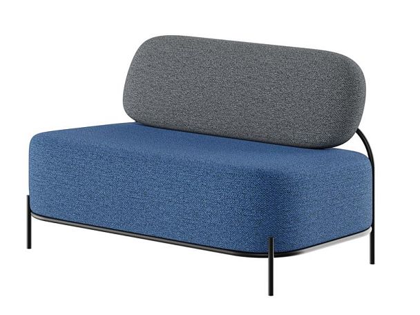 Jive Диван двухместный JVE-2 Ness 012/Ness 009/Металл Черный 1250*720*770 - Вид 1