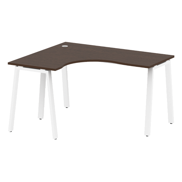 Metal System Стол криволинейный левый на А-образном м/к БА.СА-3 (L) Венге/Белый металл 1400*1200*750 - Вид 1