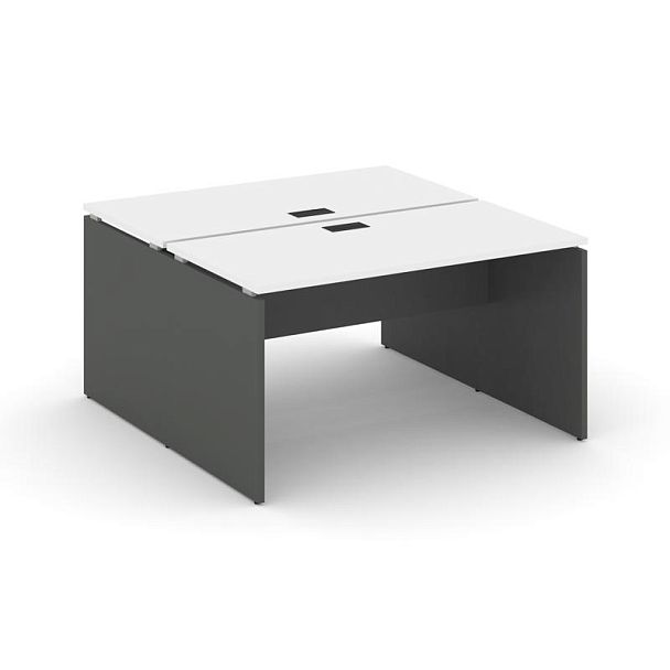 Стайл Проджект Рабочая станция 2-х сторон. SN-D.DRS-003 Белый/Антрацит NEW/Черная Заглушка 1380*1232 - Вид 1