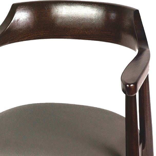 Комплект деревянных стульев с подлокотниками Боэн темный орех/коричневая экокожа, 4 шт. - Вид 11