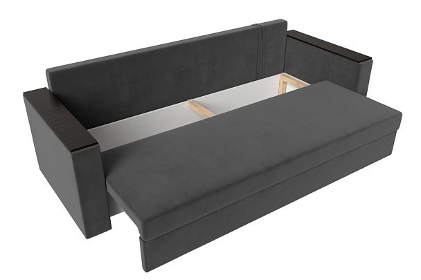 Диван прямой Атланта Лайт без стола (полностью велюр серый) - Вид 7