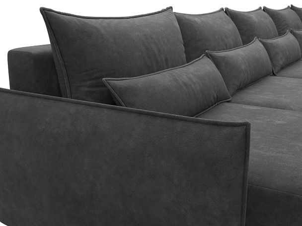 Диван п-образный Лига-051 НПБ МегаЛонг Велюр серый - Вид 4