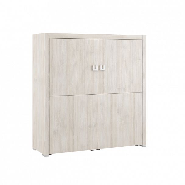 Шкаф средний Solid 131x45x137 светлый дуб - Вид 1