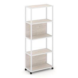 Shelf Mobile Стеллаж 5 уровней 1 секция VR.LT-STK-505.08 Денвер Светлый/Металл Белый 800*400*2000 - Фото предпросмотра