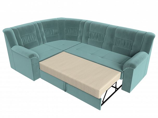 Угловой диван Карелия левый угол (полностью Велюр бирюзовый) - Вид 6