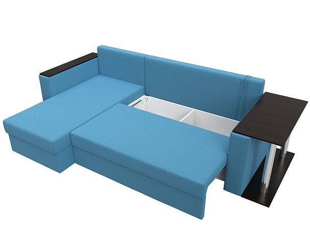 Диван угловой Атланта Лайт левый угол Рогожка голубой - Вид 7