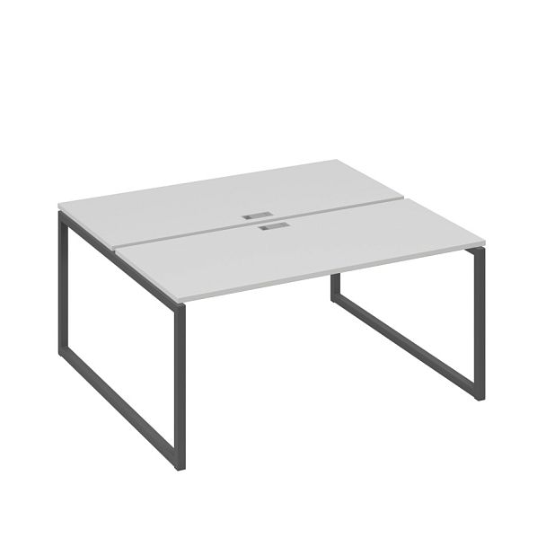 Рабочая станция (2х160) с опорами QUATTRO A4 А4 Б4 175 БП серый / металлокаркас антрацит - Вид 1