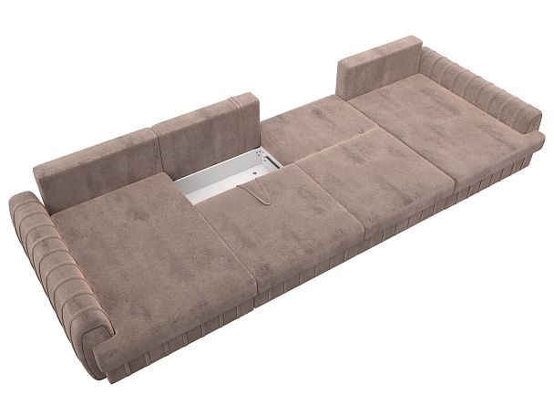 Диван П-образный Лига-057 НПБ Лонг Велюр бежевый - Вид 8