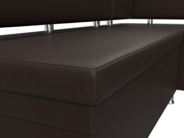 Кухонный уголок Стайл правый (полностью экокожа коричневая) - Вид 4