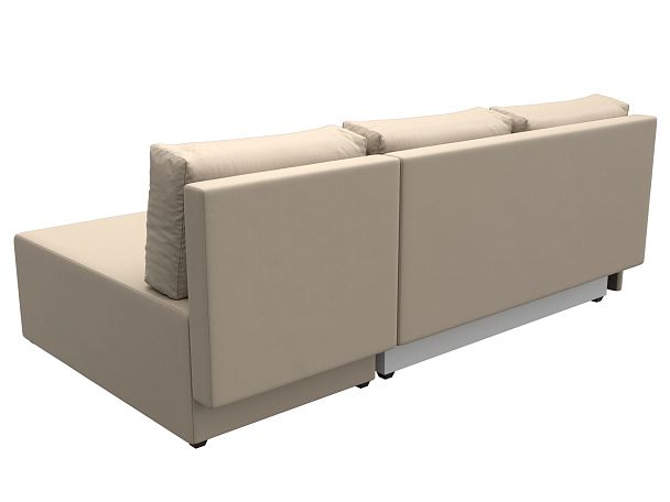 Угловой диван Поло правый (полностью экокожа бежевая) - Вид 6