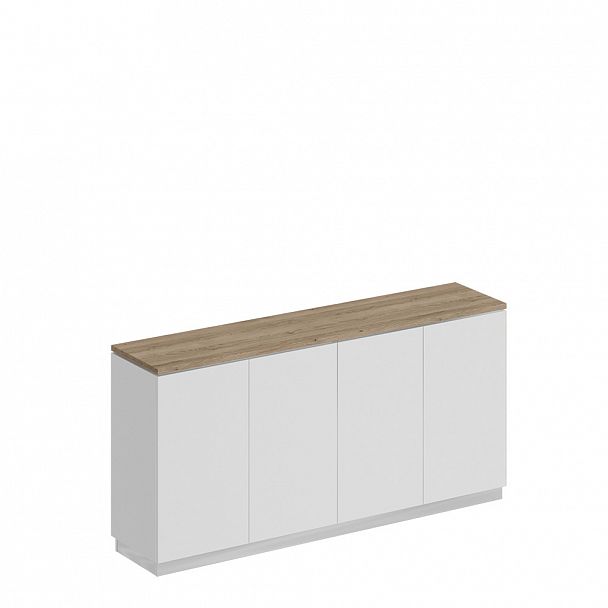 Шкаф для документов закрытый низкий "City" СИ 323 дуб гладстоун светлый/белый премиум/белый премиум - Вид 1