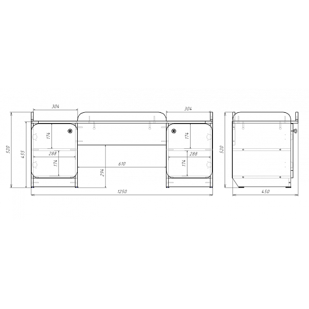 Стенка модульная Кубик-Рубик, модуль 6, цветной фасад - Вид 4