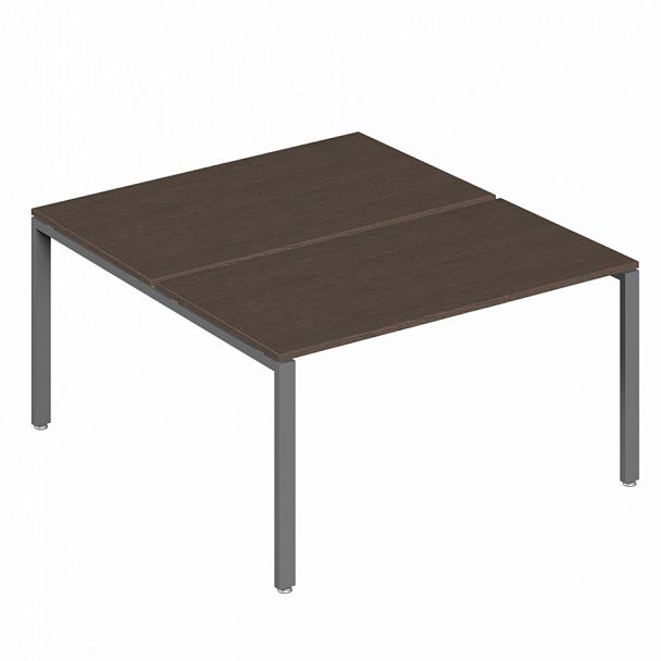 Бенч-система на 2 места Trend Metal 140x123x75 тёмный дуб - Вид 1