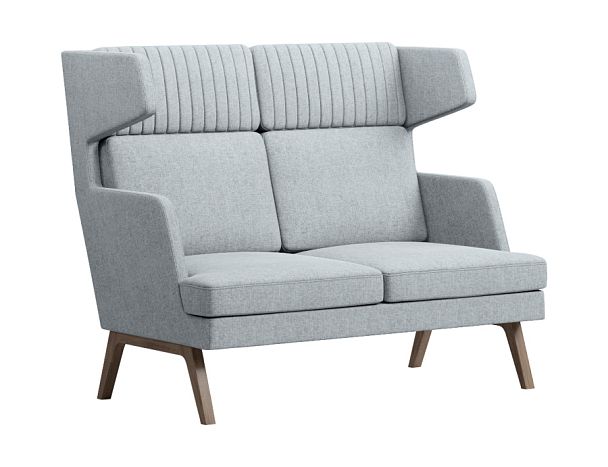 Диван Everprof Marko двухместный высокий Ткань Серый Темное дерево - Вид 1